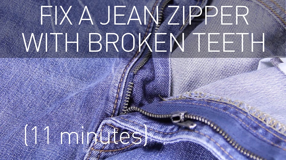 How To Fix A Jean Zipper With Broken Teeth [VIDEO]